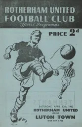 Programme: Rotherham United vs Luton Town FC (12th Apr 1952)