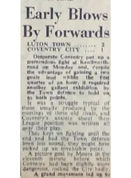 Match Report: Luton Town FC vs Coventry City (14th Apr 1952)