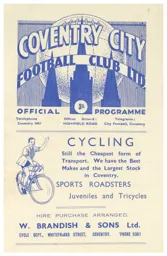 Programme: Coventry City vs Luton Town FC (15th Apr 1952)