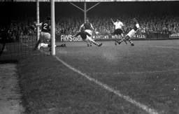 Two goal hero Gordon Turner was just inches wide with this effort