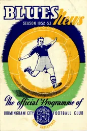 Programme: Birmingham City vs Luton Town FC (3rd Sep 1952)