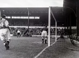 The ball is in the net from Jesse Pye`s header for Town`s first goal