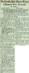 Match Report: Luton Town FC vs West Ham United (13th Sep 1952)
