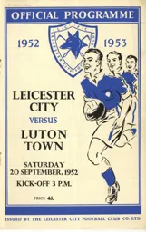 Programme: Leicester City vs Luton Town FC (20th Sep 1952)