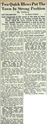 Match Report: Southampton vs Luton Town FC (4th Oct 1952)