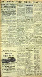 Match Report: Huddersfield Town vs Luton Town FC (11th Oct 1952)