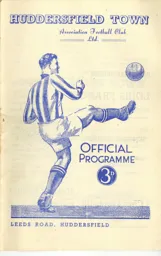 Programme: Huddersfield Town vs Luton Town FC (11th Oct 1952)