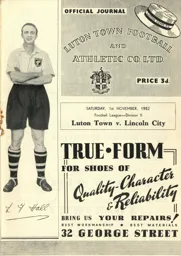 Programme: Luton Town FC vs Lincoln City (1st Nov 1952)