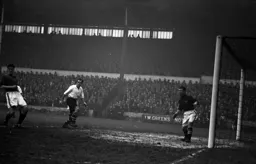 The ball has eluded defenders and Jesse Pye