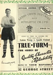 Programme: Luton Town FC vs Leeds United (26th Dec 1952)