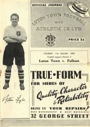 Programme: Luton Town FC vs Fulham (17th Jan 1953)