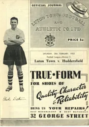 Programme: Luton Town FC vs Huddersfield Town (28th Feb 1953)