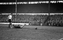 Hugh McJarrow scores the first goal