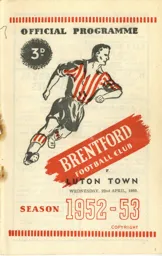 Programme: Brentford vs Luton Town FC (22nd Apr 1953)