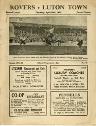 Programme: Doncaster Rovers vs Luton Town FC (30th Apr 1953)
