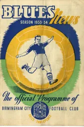 Programme: Birmingham City vs Luton Town FC (9th Sep 1953)