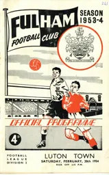 Programme: Fulham vs Luton Town FC (20th Feb 1954)