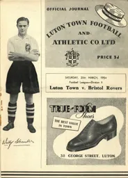 Programme: Luton Town FC vs Bristol Rovers (20th Mar 1954)