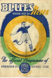 Programme: Birmingham City vs Luton Town FC (9th Sep 1953)