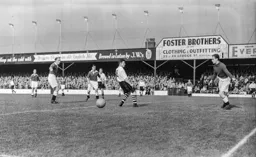 Johnny Downie just fails to make contact with the ball