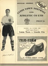Programme: Luton Town FC vs Lincoln City (24th Oct 1953)