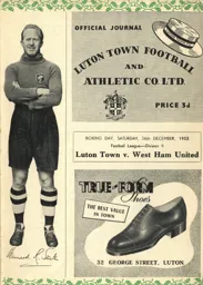 Programme: Luton Town FC vs West Ham United (26th Dec 1953)