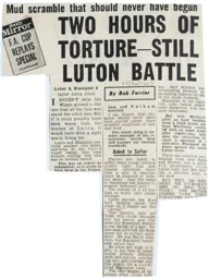 Match Report: Luton Town FC vs Blackpool (13th Jan 1954)
