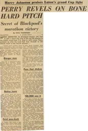 Match Report: Luton Town FC vs Blackpool (25th Jan 1954)