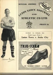 Programme: Luton Town FC vs Stoke City (13th Feb 1954)