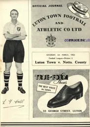 Programme: Luton Town FC vs Notts County (6th Mar 1954)