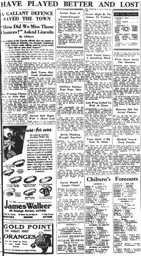 Match Report: Lincoln City vs Luton Town FC (13th Mar 1954)