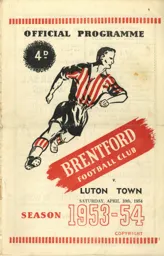 Programme: Brentford vs Luton Town FC (10th Apr 1954)