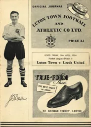Programme: Luton Town FC vs Leeds United (16th Apr 1954)