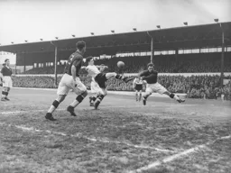 John Downie is at full stretch to reach the ball