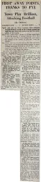 Match Report: Lincoln City vs Luton Town FC (8th Sep 1954)