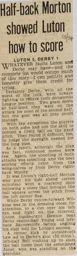 Match Report: Luton Town FC vs Derby County (2nd Oct 1954)