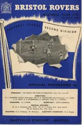 Programme: Bristol Rovers vs Luton Town FC (9th Oct 1954)