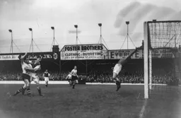 Roy Davies heads the Town into a 2-0 lead