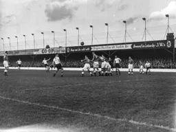 Gordon Turner`s free kick goes high and wide