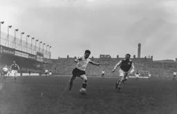 Gordon Turner lines up a shot at goal