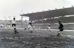 Gordon Turner lines up a shot at goal