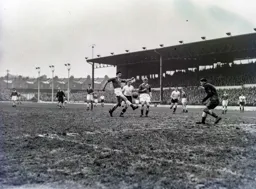 Two defenders manage to hold off Gordon Turner