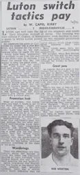 Match Report: Luton Town FC vs Middlesbrough (22nd Jan 1955)
