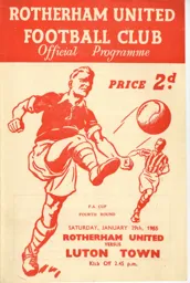 Programme: Rotherham United vs Luton Town FC (29th Jan 1955)