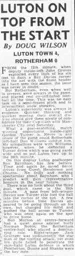 Match Report: Luton Town FC vs Rotherham United (12th Feb 1955)