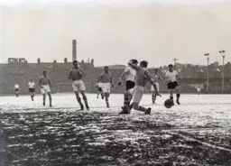 Dave Ewing blocks Gordon Turner`s progress