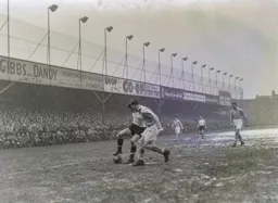 Gordon Turner puts his foot on the ball
