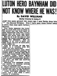 Match Report: Derby County vs Luton Town FC (2nd Mar 1955)