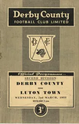 Programme: Derby County vs Luton Town FC (2nd Mar 1955)