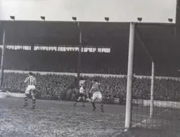 Bob Morton watches the ball go into the net for his and Town`s second goal of the day